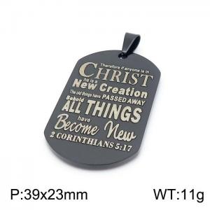 Stainless Steel Black-plating Pendant - KP97878-Z