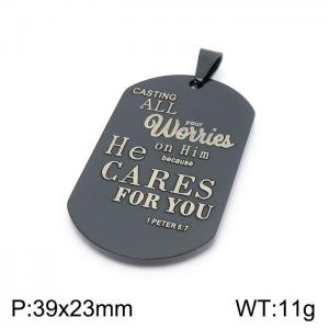 Stainless Steel Black-plating Pendant - KP97882-Z