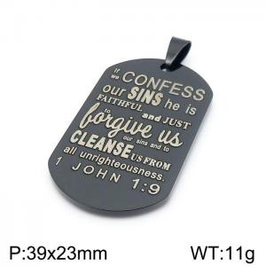 Stainless Steel Black-plating Pendant - KP97889-Z