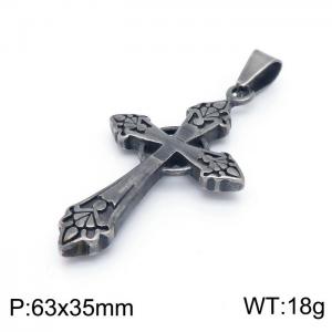 Stainless Steel Cross Pendant - KP98508-KFC