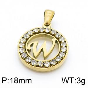Stainless Steel Stone & Crystal Pendant - KP98601-LB