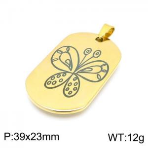Stainless Steel Gold-plating Pendant - KP98963-Z