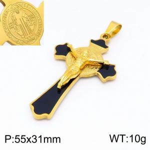 Stainless Steel Cross Pendant - KP99054-KD