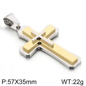 Stainless Steel Cross Pendant - KP99285-BTBC