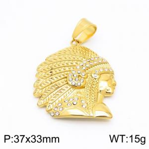 Stainless Steel Stone & Crystal Pendant - KP99330-LK