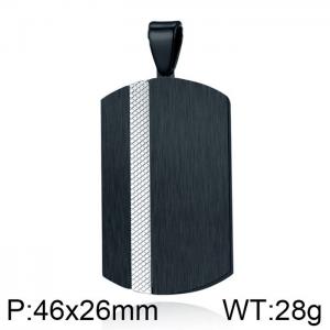 Stainless Steel Black-plating Pendant - KP99372-WGAS