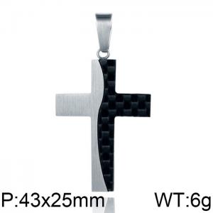 Stainless Steel Cross Pendant - KP99389-WGAS