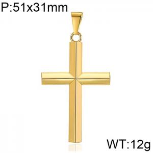 Stainless Steel Cross Pendant - KP99435-WGYG