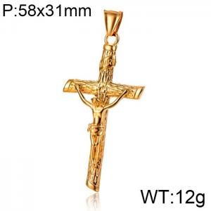 Stainless Steel Cross Pendant - KP99449-WGYG