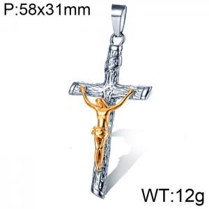 Stainless Steel Cross Pendant - KP99451-WGYG