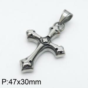 Stainless Steel Cross Pendant - KP99485-TOM