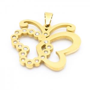 Stainless Steel Stone & Crystal Pendant - KP99725-KD