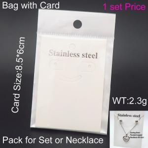 Bag with Card for Earrings & Pendant Packing--1set price - KPS346-K