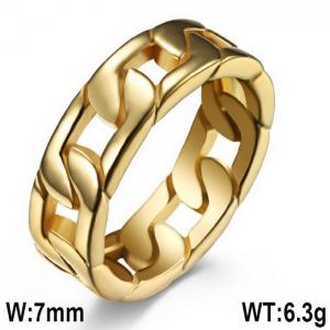 Stainless Steel Gold-plating Ring - KR100022-WGQF