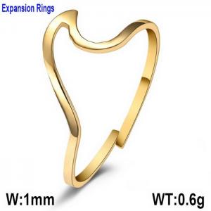 Stainless Steel Gold-plating Ring - KR100030-WGQF