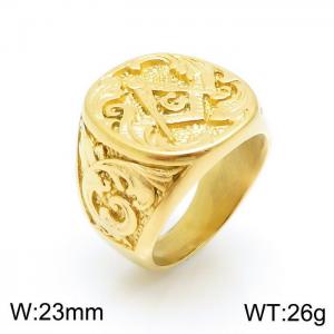 Stainless Steel Gold-plating Ring - KR100051-LK