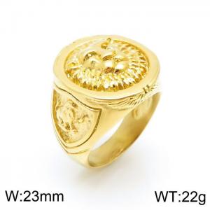 Stainless Steel Gold-plating Ring - KR100052-LK