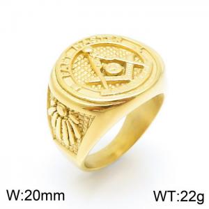 Stainless Steel Gold-plating Ring - KR100053-LK