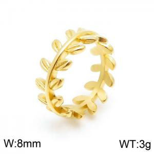 Stainless Steel Gold-plating Ring - KR100058-LK