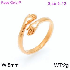 Stainless Steel Rose Gold-plating Ring - KR100245-KHX