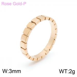 Stainless Steel Rose Gold-plating Ring - KR100449-YH