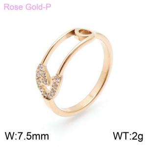 Stainless Steel Rose Gold-plating Ring - KR100451-YH