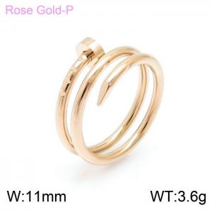Stainless Steel Rose Gold-plating Ring - KR100456-YH