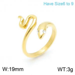 Stainless Steel Gold-plating Ring - KR100461-K