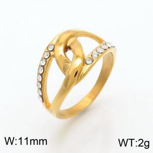 Stainless Steel Stone&Crystal Ring - KR100618-LK