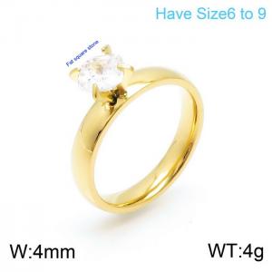 Stainless Steel Stone&Crystal Ring - KR100645-K