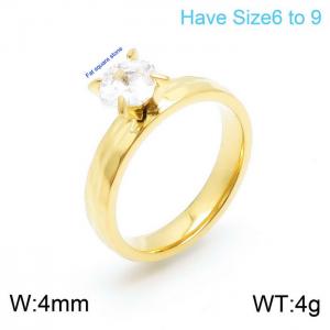 Stainless Steel Stone&Crystal Ring - KR100648-K