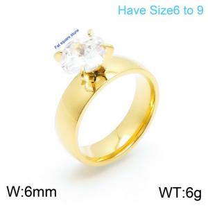 Stainless Steel Stone&Crystal Ring - KR100652-K