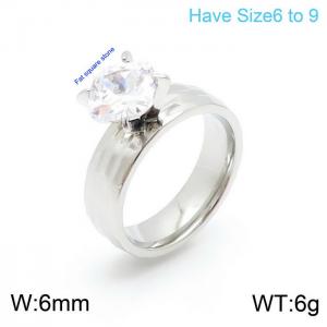 Stainless Steel Stone&Crystal Ring - KR100656-K