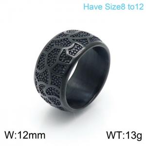 Stainless Steel Black-plating Ring - KR100662-KFC