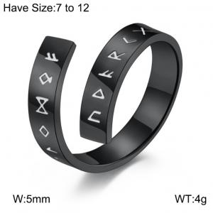 Stainless Steel Black-plating Ring - KR100679-WGQF