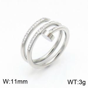 Stainless Steel Stone&Crystal Ring - KR100715-YH