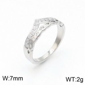 Stainless Steel Stone&Crystal Ring - KR100716-YH