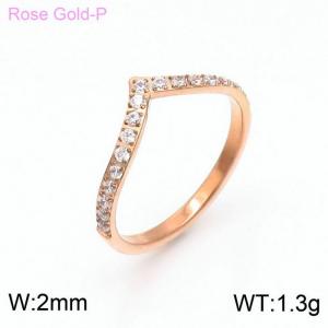 Stainless Steel Stone&Crystal Ring - KR100719-YH