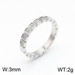 Stainless Steel Stone&Crystal Ring - KR100727-YH