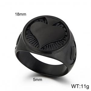 Stainless Steel Black-plating Ring - KR100747-KFC