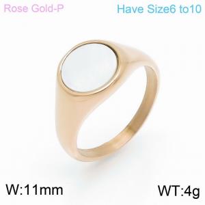 Stainless Steel Rose Gold-plating Ring - KR100773-KFC