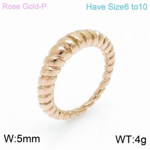 Stainless Steel Rose Gold-plating Ring - KR100779-KFC