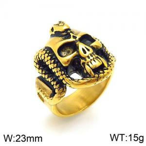 Stainless Skull Ring - KR100802-BHL