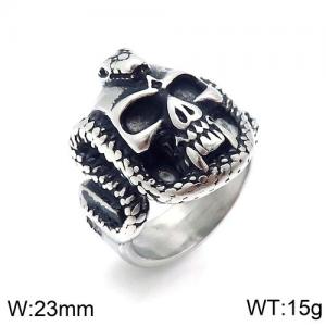 Stainless Skull Ring - KR100803-BHL