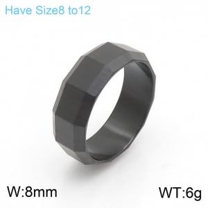 Stainless Steel Black-plating Ring - KR100829-KFC