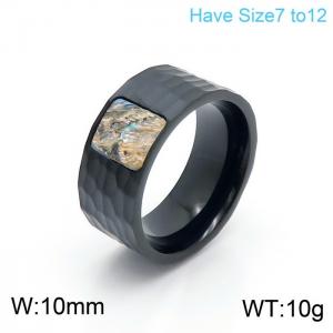 Stainless Steel Black-plating Ring - KR100836-K