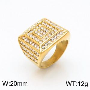 Stainless Steel Stone&Crystal Ring - KR100842-LK