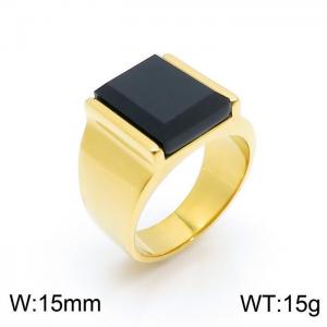 Stainless Steel Stone&Crystal Ring - KR100857-TZN