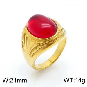 Stainless Steel Stone&Crystal Ring - KR100858-TZN