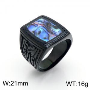 Stainless Steel Black-plating Ring - KR100859-TZN